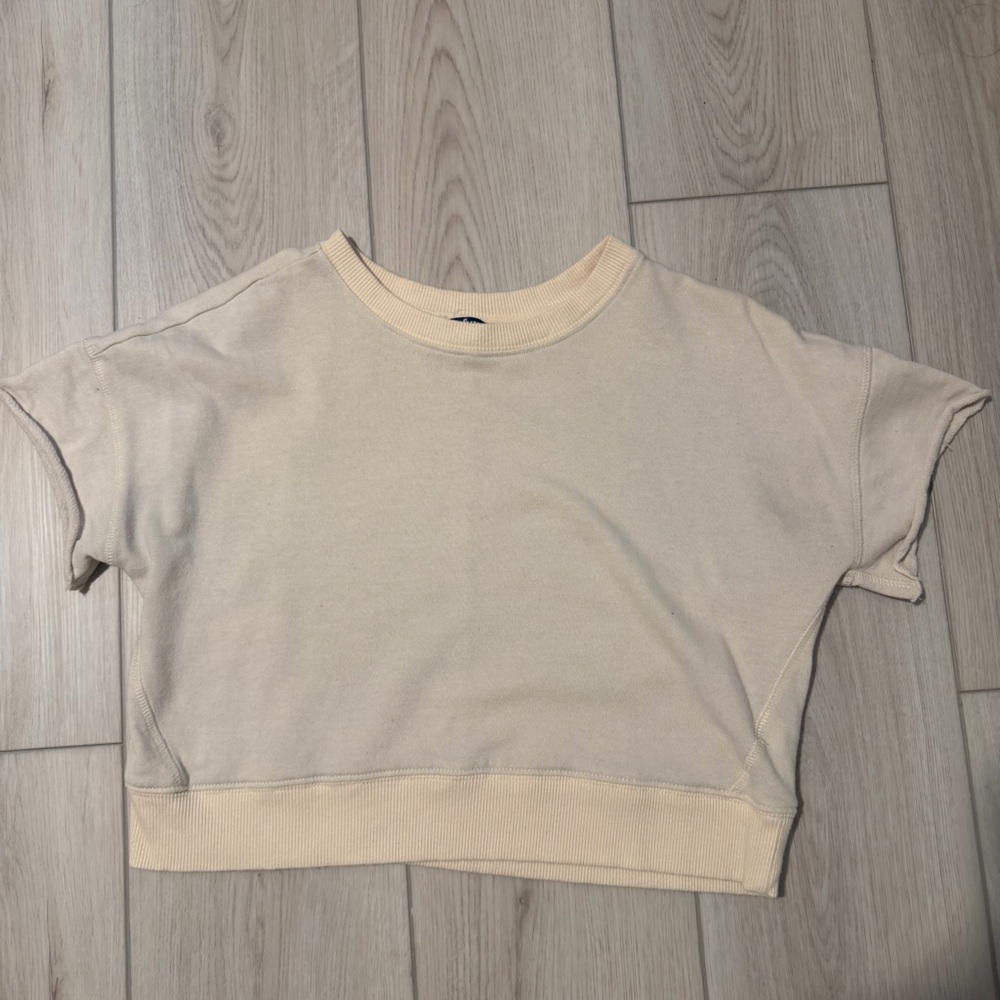 Guess Cream Short Sleeve Crewneck Tee
